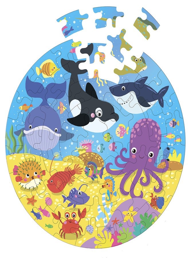 Fiddlys Creative Wooden Jigsaw Puzzle for Kids | 66 Pieces Educational Single Layer Puzzle | Fun & Learning Toy for Children Ages 3+ Pack of 2(Sea World & Animal World) - Image 5